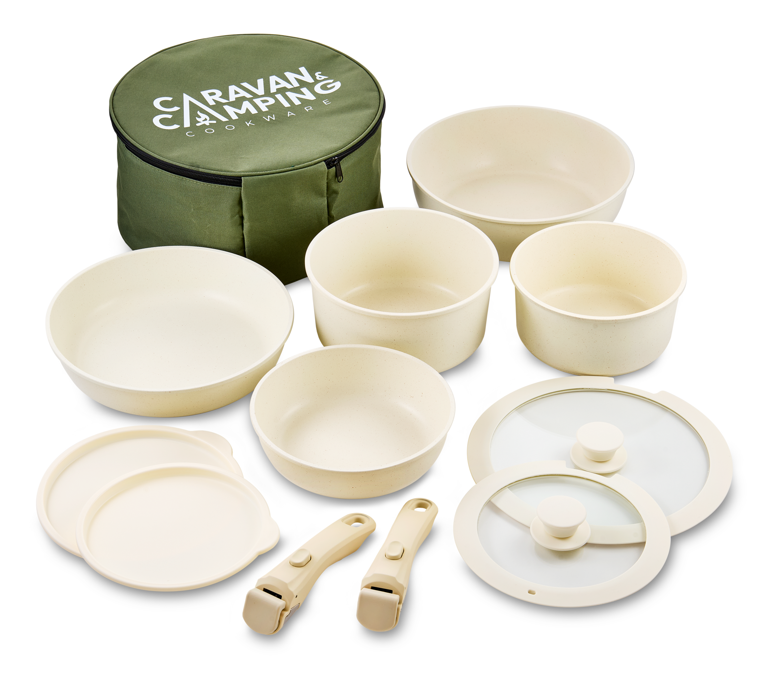 12 Piece Campstone Series – Cream Edition – Caravan & Camping Cookware