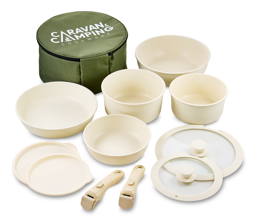 12 Piece Campstone Series – Cream Edition – Caravan & Camping Cookware